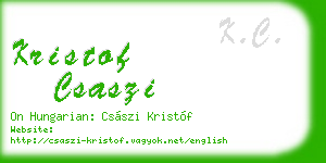 kristof csaszi business card