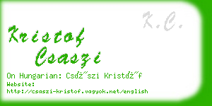 kristof csaszi business card